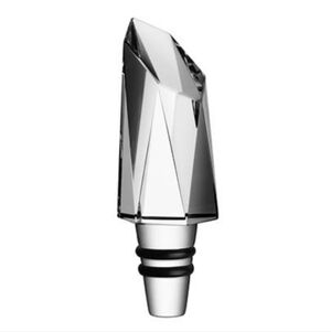 Orrefors New York Carat City Wine Stoppers W Rounded Rubber Bottom New In Box